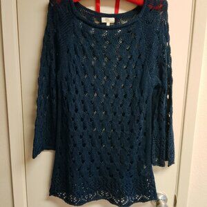 Women's M for Bolide made in Italy Navy Blue Long Loose Knit Sweater Size Large